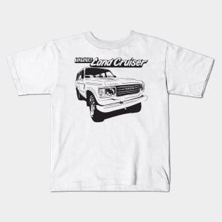 Hand-drawn FJ60 Toyota Landcruiser in black Kids T-Shirt